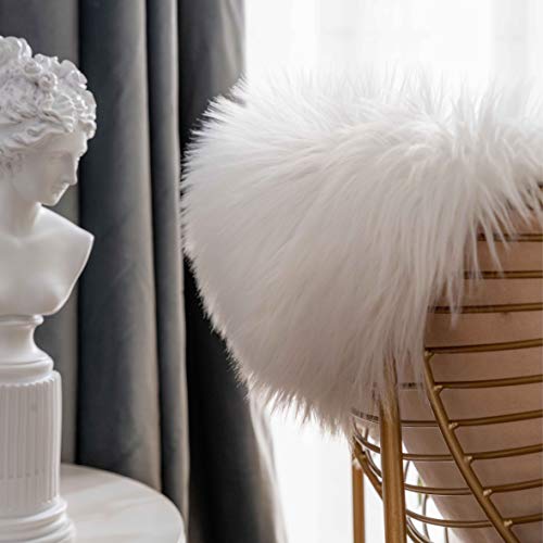 Super Soft Premium Faux Sheepskin Fur Sofa Chair Cover Plush Seat Cushion Pad Shaggy Area Rugs for Bedroom Floor, 2ft x 3ft, White