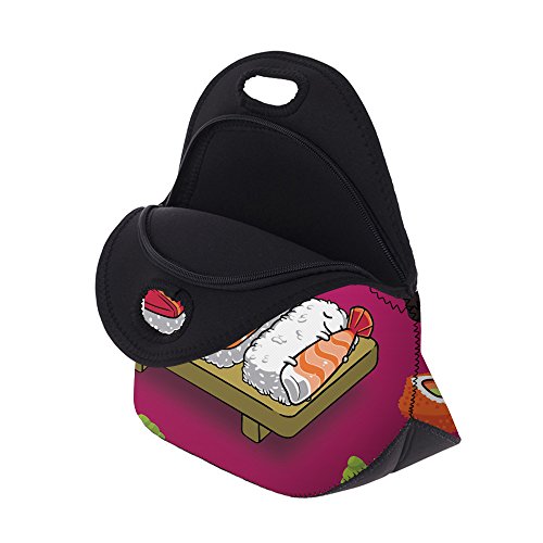 Boys Girls Kids Women Adults Insulated School Travel Outdoor Thermal Waterproof Carrying Lunch Tote Bag Cooler Box Neoprene Lunchbox Container Case (Nice Sleeping Sushi)