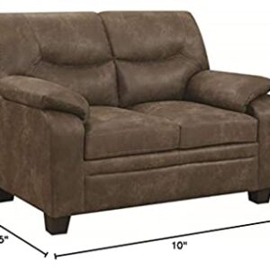 Meagan Padded Loveseat Brown