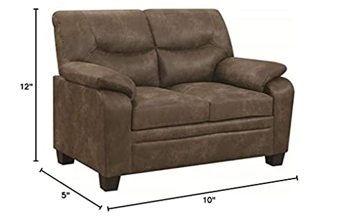 Meagan Padded Loveseat Brown