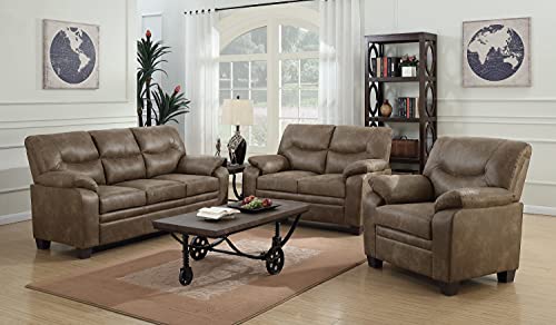 Meagan Padded Loveseat Brown