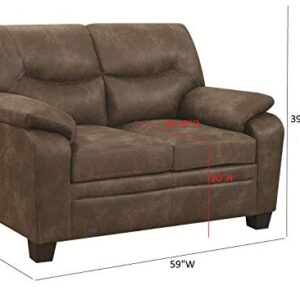 Meagan Padded Loveseat Brown