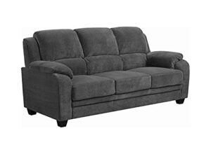 coaster furniture sofa charcoal gray velvet 506241