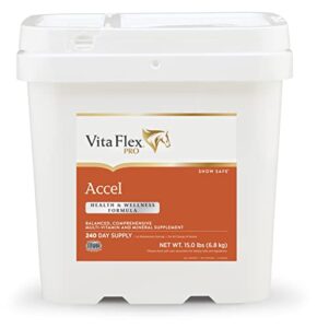 vita flex pro accel health & wellness formula, horse supplement, 15 pounds, 240-day supply