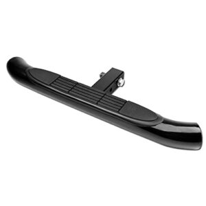 universal 3 inch black trailer tow mount rear hitch step bar bumper guard for 2" x 2" towing receiver tube