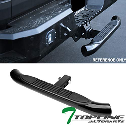 Universal 3 Inch Black Trailer Tow Mount Rear Hitch Step Bar Bumper Guard for 2" x 2" Towing Receiver Tube