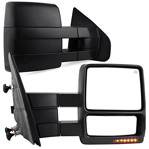 YITAMOTOR Towing Mirrors Compatible with Ford 2004-2006 F150 Series Pickup Power Heated LED Turn Signal Puddle Light Tow Mirrors