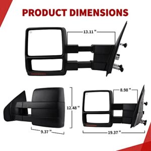 YITAMOTOR Towing Mirrors Compatible with Ford 2004-2006 F150 Series Pickup Power Heated LED Turn Signal Puddle Light Tow Mirrors