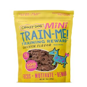 crazy dog train-me! chicken mini training reward treats (1 pouch), 10 oz