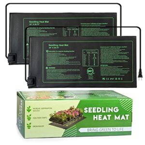 namotek 2 pack seedling heat mat, durable waterproof seed germination heating mat, warm hydroponic plant heating pad