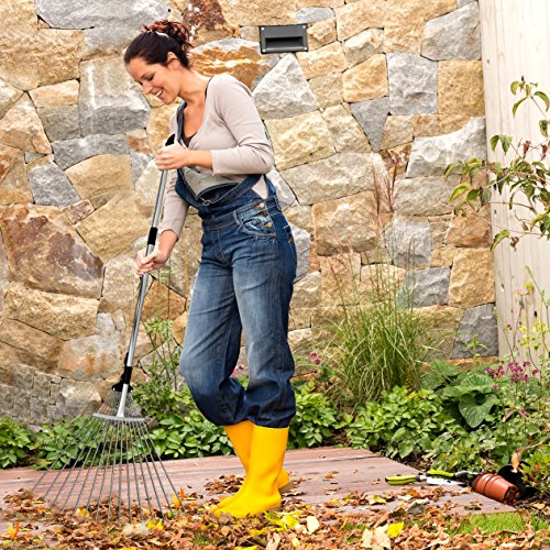 TABOR TOOLS Adjustable Metal Rake - Collapsible & Telescopic - Garden, Yard, & Lawn - Ideal for Leaves, Shrubs & Small Areas. J16A