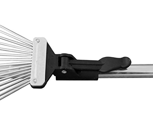 TABOR TOOLS Adjustable Metal Rake - Collapsible & Telescopic - Garden, Yard, & Lawn - Ideal for Leaves, Shrubs & Small Areas. J16A