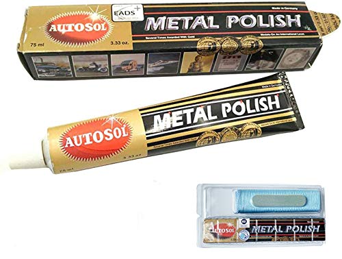 Autosol Metal Polish 3.33 Oz.(75ml) Copper Brass Alumium and More with Previous Polishing Cloth