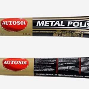 Autosol Metal Polish 3.33 Oz.(75ml) Copper Brass Alumium and More with Previous Polishing Cloth