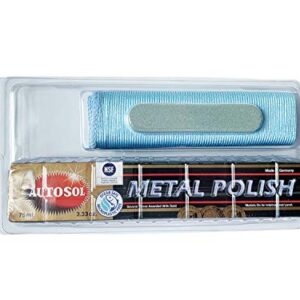 Autosol Metal Polish 3.33 Oz.(75ml) Copper Brass Alumium and More with Previous Polishing Cloth