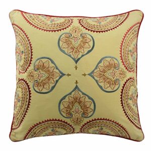 waverly swept away modern paisley square decorative throw pillow, 18" x 18", berry