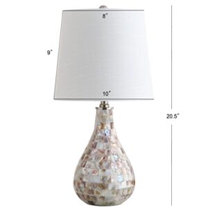 JONATHAN Y JYL1024A Mona 20.5" Mini LED Table Lamp, Cottage, Coastal, Transitional, Modern, Elegant, Office, Living Room, Family Room, Dining Room, Bedroom, Hallway, Foyer, Seashell