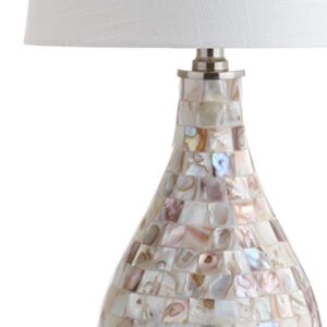 JONATHAN Y JYL1024A Mona 20.5" Mini LED Table Lamp, Cottage, Coastal, Transitional, Modern, Elegant, Office, Living Room, Family Room, Dining Room, Bedroom, Hallway, Foyer, Seashell