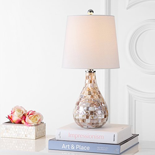 JONATHAN Y JYL1024A Mona 20.5" Mini LED Table Lamp, Cottage, Coastal, Transitional, Modern, Elegant, Office, Living Room, Family Room, Dining Room, Bedroom, Hallway, Foyer, Seashell