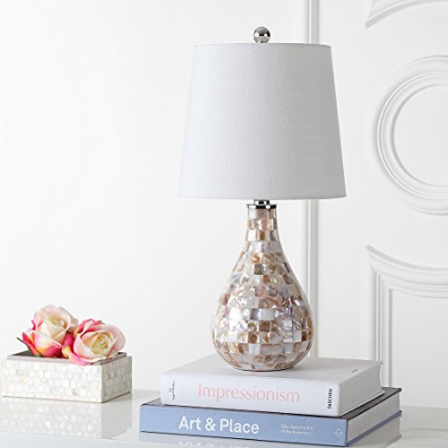 JONATHAN Y JYL1024A Mona 20.5" Mini LED Table Lamp, Cottage, Coastal, Transitional, Modern, Elegant, Office, Living Room, Family Room, Dining Room, Bedroom, Hallway, Foyer, Seashell