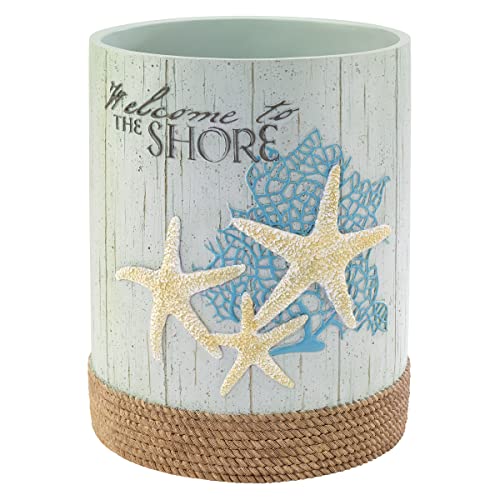 Avanti Linens - Wastebasket, Decorative Trash Can, Coastal Inspired Bathrom Decor (Beachcomber Collection)