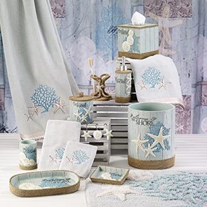 Avanti Linens - Wastebasket, Decorative Trash Can, Coastal Inspired Bathrom Decor (Beachcomber Collection)