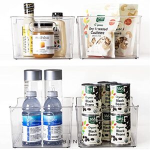 BINO | Clear Storage Organizer | THE LODGE COLLECTION | Containers for Organizing with Handles| Pantry & Kitchen Organization | Fridge Organizer | Bathroom Organizer | Storage Bins For Shelves Cabinet