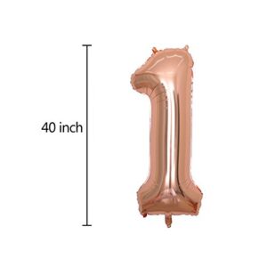 BALBALONAR 40 inch Jumbo 16th Rose Gold Foil Balloons for Birthday Party Supplies,Anniversary Events Decorations and Graduation Decorations (ROSE16)