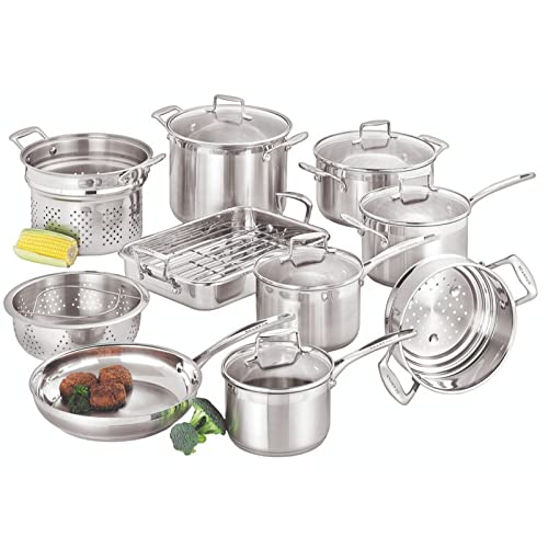 SCANPAN Impact 16-Piece Cookware Set - Made of Durable 18/10 Stainless Steel - Dishwasher & Oven Safe