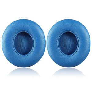 jecobb solo 2 wired replacement earpads ear cushion pads with protein leather and memory foam for beats solo2 wired on-ear headphones by dr. dre only (not fit solo 2/3 wireless) (blue)
