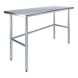 24" x 60" open base stainless steel work table | residential & commercial | food prep | heavy duty utility work station | nsf