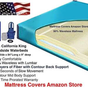 Queen 90% Waveless Vinyl Waterbed Mattress with Fill Kit and 4oz Conditioner