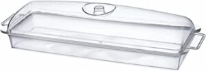 oblong acrylic tray & dome lid - 19.38" x 7.13", clear, 1 pc