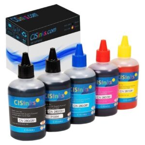 cisinks refill ink bottle set compatible alternative for pgi-280 / cli-281 printers pixma tr8520 tr7520 ts6120