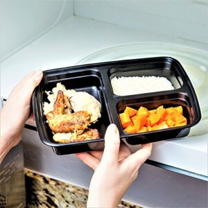 3 Compartment Meal Prep Containers with Lids Food Storage BPA Free Pack of 10