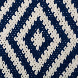 DII Indoor Braided Cotton Area Rug, Handloomed Yarn Dyed Woven, Reversible, 20x31.5, Navy Diamond