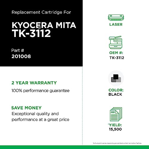 Clover Replacement Toner Cartridge for Kyocera TK-3112 | Black