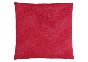 monarch specialties 9327, set of 2, 18 x 18 square, insert included, decorative throw, accent, sofa, couch, bedroom, polyester, hypoallergenic, red pillow 18"x 18" feathered velvet 2pcs, 2 count