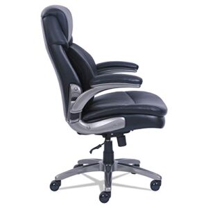 SertaPedic Cosset Mid-Back Executive Chair, Supports Up to 275 Lb, 18.5" to 21.5" Seat Height, Black Seat/Back, Slate Base