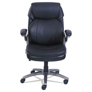 SertaPedic Cosset Mid-Back Executive Chair, Supports Up to 275 Lb, 18.5" to 21.5" Seat Height, Black Seat/Back, Slate Base