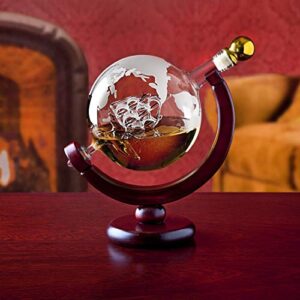 Whiskey Decanter Globe - for Liquor, Scotch, Bourbon, Vodka or Wine - 850ml