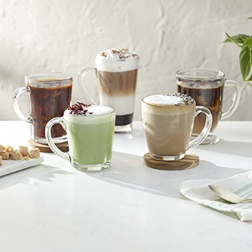 Libbey Kona Glass Coffee Mugs, 16-ounce, Set of 6