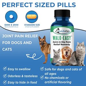 BestLife4Pets Walk-Easy Hip and Joint Supplement for Dogs & Cats - Arthritis Pain Relief and Anti-inflammatory Support Pills for Dogs & Cats Joint Pain Relief - Easy to Use Natural Pills (450 ct)