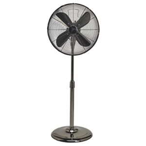 decobreeze pedestal standing floor fan, 3 speed oscillating fan with adjustable height, pearl black, retro fan, 16 inches