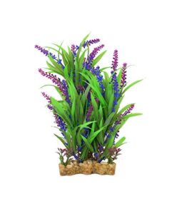 cnz aquarium decor fish tank decoration ornament artificial plastic plant green/purple, 11-inch