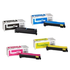 kyocera mita tk-592k tk-592c tk-592m tk-592y fs-c2026 c2126 c2526 c2626 c5250 m6026 toner cartridge set (black cyan magenta yellow, 4-pack) in retail packaging