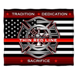 erazor bits knitted throw blanket 50 x 60| thin red line firefighter throw blanket add4-ff2311-tb