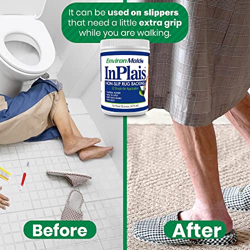 InPlais Non-Slip Area Rug Backing 1-Gallon (3.7854 Liters) Fabric & Floor Safe Latex Layer | Easy, Paint-On Application Liquid | Kitchen, Bathroom, Hallway, Living Room | Dries Quickly