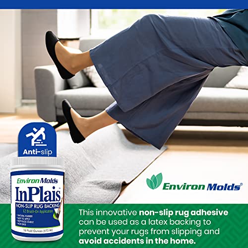 InPlais Non-Slip Area Rug Backing 1-Gallon (3.7854 Liters) Fabric & Floor Safe Latex Layer | Easy, Paint-On Application Liquid | Kitchen, Bathroom, Hallway, Living Room | Dries Quickly