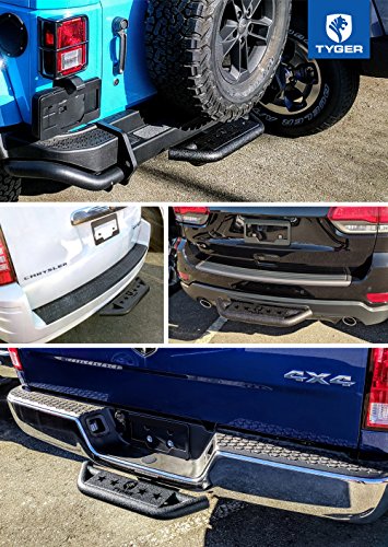 Tyger Auto TG-HS8U81238 Hitch Armor Compatible with Vehicles with 2" Hitch Receiver | Textured Black | Hitch Step | Rear Bumper Guard Protector | with Pin Lock and Stabilizer